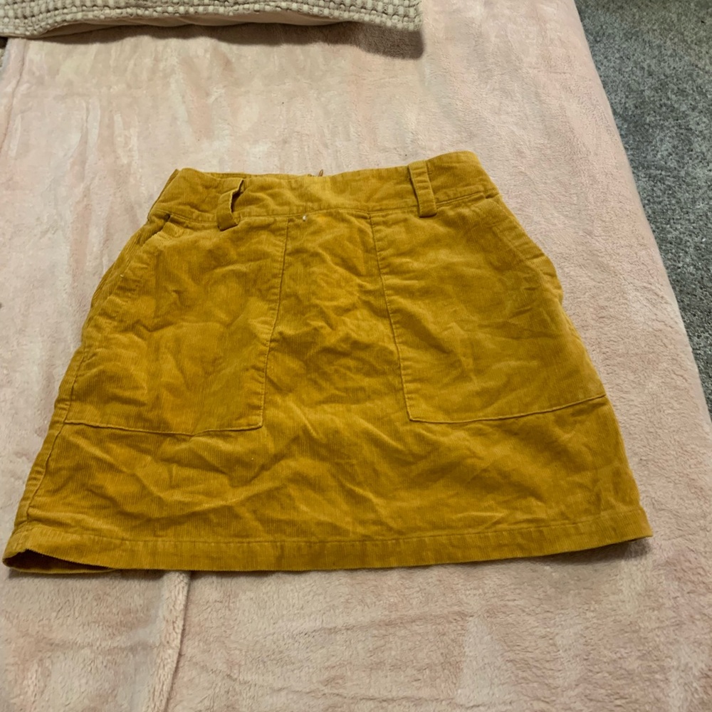 yellow corduroy skirt